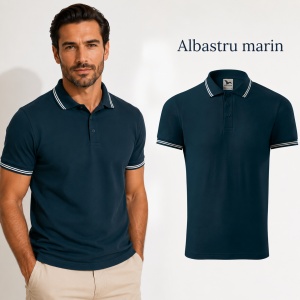 Tricou Polo Bărbați Malfini Urban 219, cu Dungi la Guler, Tip Tommy, 65% Bumbac, 200 g/m², 19 Culori, Mărimi S–3XL - Img 16