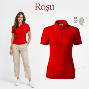 Tricou polo cambrat Femei | 8 culori disponibile - R23 - Img 15