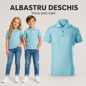 Tricou Polo Copii Tip Tommy – Cu Guler, Calitate Premium, pentru Școală, Băieți și Fete - Img 11