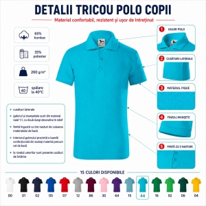 Tricou Polo Copii Tip Tommy, cu Guler, pentru Școală, Fete și Băieți, 4–12 Ani - Img 3