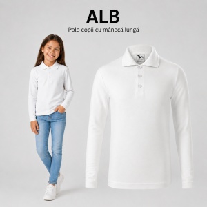 Tricou Polo cu Mâneci Lungi pentru Fete Bluza Polo Copii - Img 14