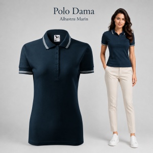 Tricou Polo Damă cu dungi la guler, bumbac 65%, marimi XS - 2XL - 19 nuanțe - Img 19