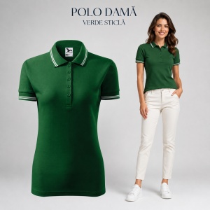 Tricou Polo Damă cu dungi la guler, bumbac 65%, marimi XS - 2XL - 19 nuanțe - Img 29