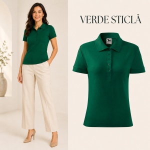 Tricou Polo Damă din Bumbac 100% – Casual Office, Guler Polo, XS-2XL | 13 Culori | Pique Polo - Img 12