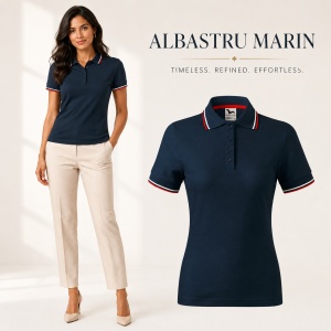 Tricou polo damă | guler cu dungi | cambrat slim fit 14 culori disponibile -233 - Img 15