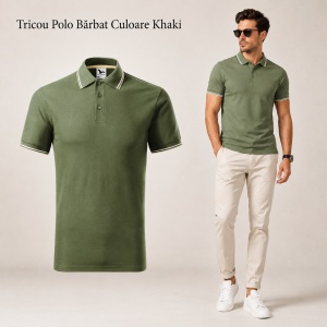Tricou Polo Pique Bărbați tip Tommy | Guler cu Dungi | 14 Culori Disponibile- 232 - Img 23
