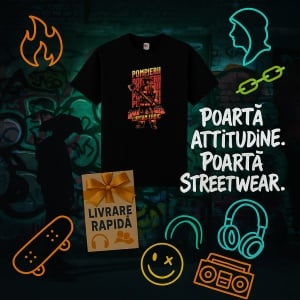 Tricou Pompierii Lupam Eroic Negru, Copii | Dama | Barbat - Img 4