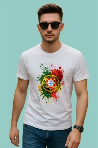 Tricou Portugal Steag Splash Art, Copii | Dama | Barbat - Img 2