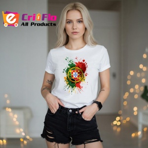 Tricou Portugal Steag Splash Art, Copii | Dama | Barbat