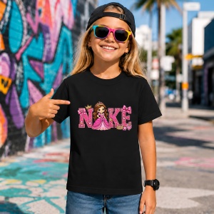 Tricou Printesa Regala Coroana Roz Litere Urban Girl Power, din bumbac 100%, tricou negru, Copii | Dama | Barbat - Img 7