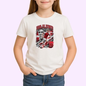 Tricou Rasmus Hojlund Danemarca Atacant United Fotbal, din bumbac 100% , tricou alb pentru Copii | Dama | Barbat - Img 2