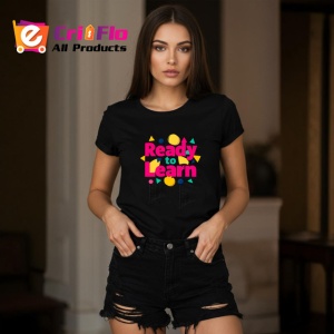Tricou Ready To Learn Design Scoala Colorat, din bumbac 100%, tricou negru Copii | Dama | Barbat - Img 7