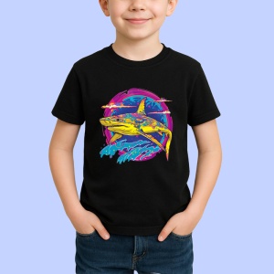 Tricou Rechini galbeni fundal roz valuri curcubeu Copii | Dama | Barbat, culoare negru - Img 4