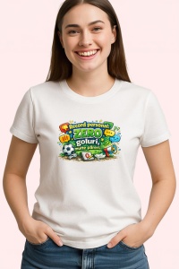 Tricou Record Personal Zero Goluri Multe Beri Fotbal, din bumbac 100% , tricou alb pentru Copii | Dama | Barbat