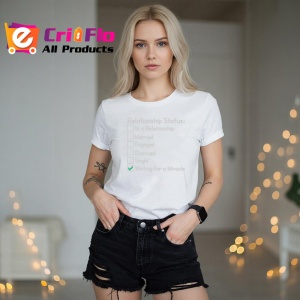 Tricou Relationship Status Funny, din bumbac 100%, tricou alb, Dama | Barbat - Img 5