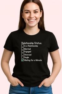 Tricou Relationship Status Funny, din bumbac 100%, tricou negru, Dama | Barbat