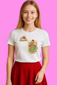 Tricou Retro Grinchmas Boojee Grinch, din bumbac 100%, tricou alb, Copii | Dama | Barbat - Img 4