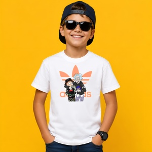 Tricou Rick And Morty Streetwear Style Logo Portocaliu Urban Art, din bumbac 100% Copii | Dama | Barbat - Img 2