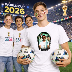Tricou Riyad Mahrez Algeria World Cup Fifa 2026 V2, din bumbac 100%, tricou alb, Copii | Dama | Barbat - Img 7