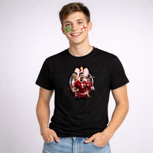 Tricou Robert Lewandowski Poland World Cup Fifa 2026 V7, din bumbac 100%, tricou negru, Copii | Dama | Barbat - Img 3