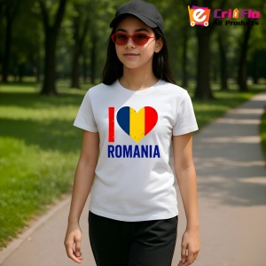 Tricou Romania I Love Romania |Colectia Tricouri Romania