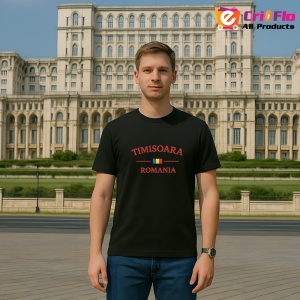 Tricou Romania oras Timisoara Negru |Colectia Tricouri Romania - Img 3