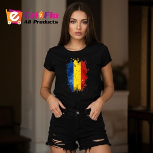 Tricou Romania Steag Splash Art, Copii | Dama | Barbat, culoare negru - Img 10