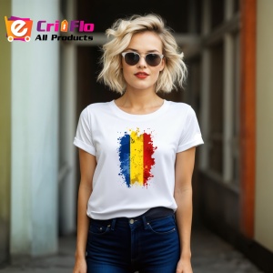 Tricou Romania Steag Splash Art, Copii | Dama | Barbat