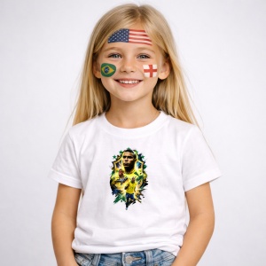 Tricou Ronaldo Brazil World Cup Fifa 2026, din bumbac 100%, tricou alb, Copii | Dama | Barbat - Img 2
