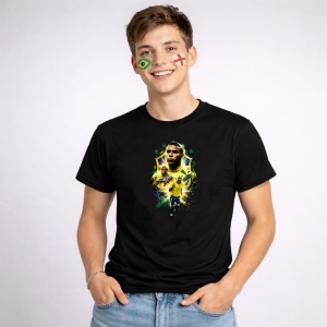 Tricou Ronaldo Brazil World Cup Fifa 2026, din bumbac 100%, tricou negru, Copii | Dama | Barbat