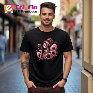 Tricou Roses and curls tattoo woman, femeie cu bucle si tatuaje cu trandafiri, Copii | Dama | Barbat , tricou negru - Img 10