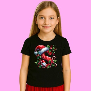 Tricou S Litere Craciun Cu Spiridus Si Caciula Mos, din bumbac 100% Copii | Dama | Barbat