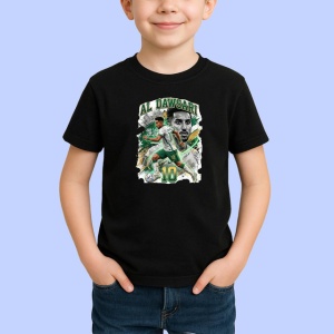 Tricou Salem Al Dawsari Arabia Saudita Fotbal, din bumbac 100%, tricou negru Copii | Dama | Barbat - Img 2