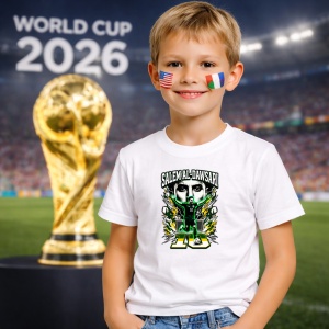Tricou Salem Al Dawsari Saudi Arabia World Cup Fifa 2026, din bumbac 100%, tricou alb, Copii | Dama | Barbat - Img 5