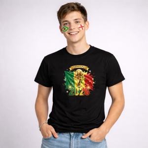 Tricou Senegal World Cup 2026 Fifa V2, din bumbac 100%, tricou negru, Copii | Dama | Barbat - Img 2