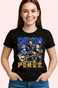 Tricou Sergio Perez Colaj Pilot Red Bull Echipa Formula 1, Copii | Dama | Barbat - Img 3