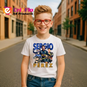 Tricou Sergio Perez Colaj Pilot Red Bull Echipa Formula 1, Copii | Dama | Barbat - Img 1