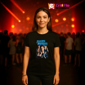 Tricou Shawn Mendes - Portrait Collage, muzica Pop, Dama | Barbat | Copii, Culoare Negru - Img 12