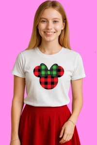 Tricou Silueta Mickey Fundita Carouri Verde, din bumbac 100%, tricou alb, Copii | Dama | Barbat - Img 1