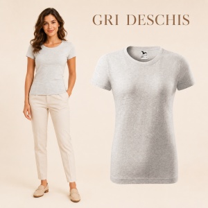 Tricou simplu damă, clasic lejer basic pentru femei | 44 de culori disponibile XS - 2XL - Img 28