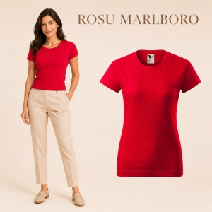 Tricou simplu damă, clasic lejer basic pentru femei | 44 de culori disponibile XS - 2XL - Img 38
