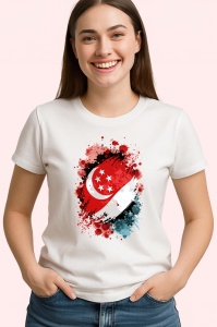 Tricou Singapore Steag Splash Art, Copii | Dama | Barbat - Img 3