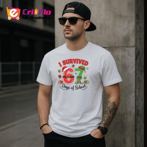 Tricou SIX SEVEN 67 Am Supravietuit Scolii 4, din bumbac 100%, tricou alb, Copii | Dama | Barbat - Img 3