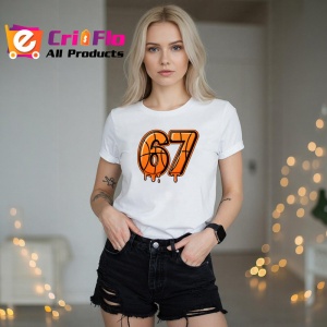 Tricou SIX SEVEN 67 Baschet Urban, din bumbac 100%, tricou alb, Copii | Dama | Barbat - Img 3