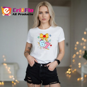 Tricou SIX SEVEN 67 Fundita Scoala Vesela, din bumbac 100%, tricou alb, Copii | Dama | Barbat