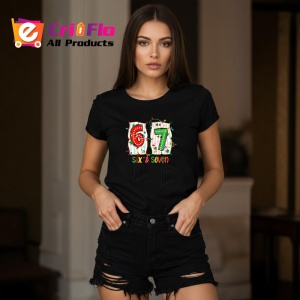 Tricou SIX SEVEN 67 Lumini Craciun, din bumbac 100%, tricou negru, Copii | Dama | Barbat - Img 3