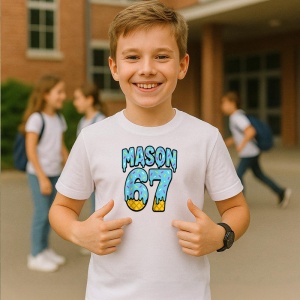 Tricou SIX SEVEN 67 Mason Donut Colorat 2, din bumbac 100%, tricou alb, Copii | Dama | Barbat - Img 2
