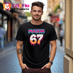 Tricou SIX SEVEN 67 Mason Donut Style, din bumbac 100%, tricou negru, Copii | Dama | Barbat