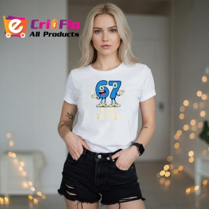 Tricou SIX SEVEN 67 Number Duo Classic, din bumbac 100%, tricou alb, Copii | Dama | Barbat - Img 3