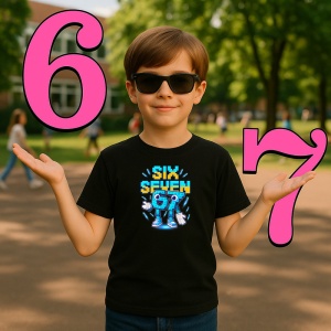 Tricou SIX SEVEN 67 Robot Blue Power, din bumbac 100%, tricou negru, Copii | Dama | Barbat